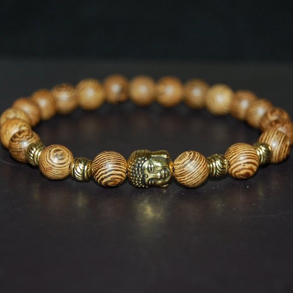 Buddha Bracelet,Wenge Wood Bracelet,Wood Mala Beads,Wood Mala Bracelet,W… - Picture 2 of 3